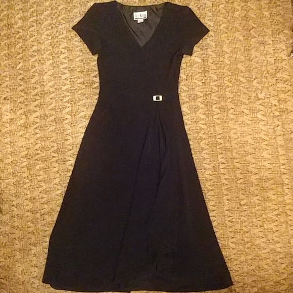 Vintage Dresses & Skirts - Vintage black gold buckle dress